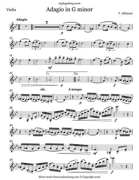 Adagio For Violin And Piano